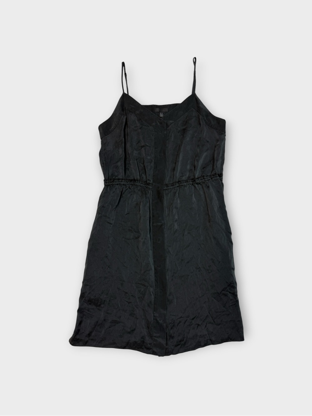 ATM Anthony Thomas Melillo Black 100% Silk V-Neck Slip Dress